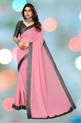 NESHVI ENTERPRISE Ombre Bollywood Georgette Saree(Pink)