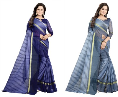 Saadhvi Woven Banarasi Georgette Saree(Dark Blue)