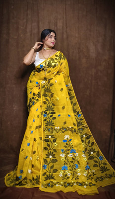 RIDDHIMAN FASHION Woven Jamdani Cotton Silk Saree(Multicolor)