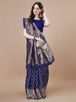 NILHARI Woven Banarasi Silk Blend Saree(Blue)