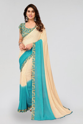 Moda Rapido Floral Print Daily Wear Georgette Saree(Blue)