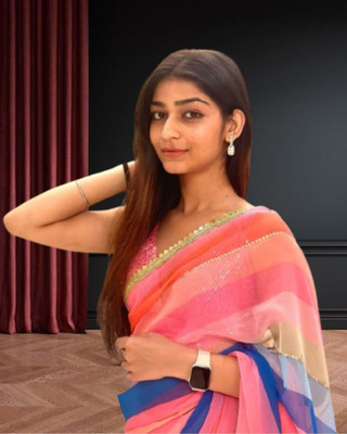 JAYAMENTERPRISE Printed, Self Design Bollywood Georgette Saree(Multicolor)