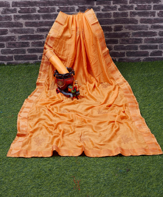 KSNDVTrendz Embellished Bollywood Silk Blend Saree(Orange)