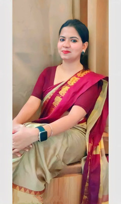 Mortal Textile Printed Assam Silk Cotton Silk Saree(Silver)
