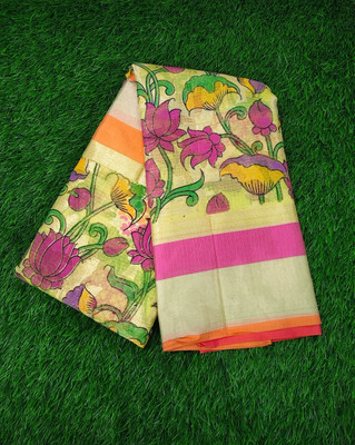 adityan design Checkered Handloom Silk Blend Saree(Pink)