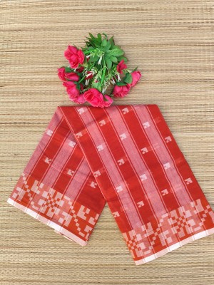 PRANATI ENTERPRISE Printed, Woven Tant Cotton Linen Saree(Maroon)