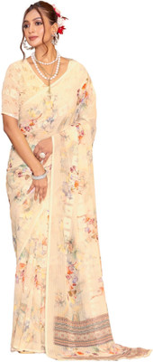 INDRAPOOJA CREATION Printed Bollywood Georgette Saree(Yellow)
