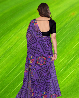 Jayu Embroidered Bollywood Georgette Saree(Purple)