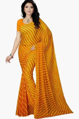 mnnw Striped Bandhani Georgette Saree(Multicolor)