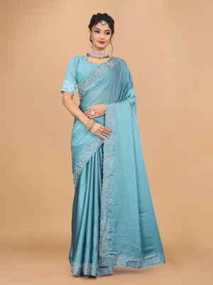 Tejal Creation Self Design Bollywood Chiffon Saree(Beige)