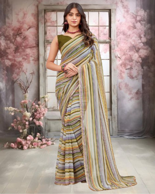 Jayu Printed Bollywood Georgette Saree(Green)