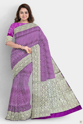 Asa fashion Woven Banarasi Jacquard Saree(Purple)