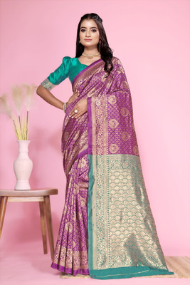 DDRS Fashion Self Design Bollywood Jacquard Saree(Purple)