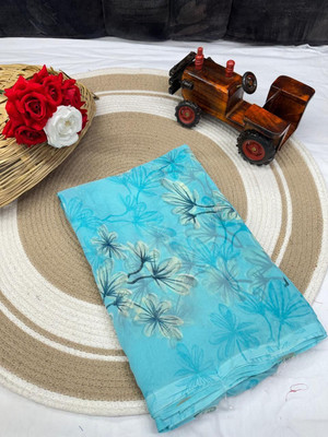 HouseOfCommon Ombre Bollywood Georgette Saree(Light Blue)