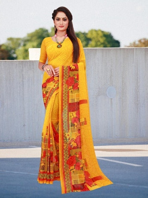 Suali Printed Bollywood Georgette Saree(Multicolor)