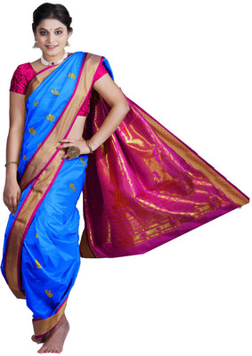 Spewim Woven Kanjivaram Art Silk Saree(Light Blue)