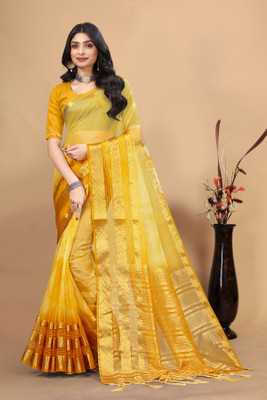 Aarunika SKT Printed Bollywood Art Silk Saree(Yellow)