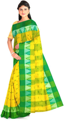 Bikash Dutta Fashion Self Design Tant Pure Cotton Saree(Yellow)