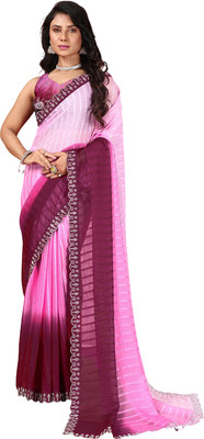 nirmal creation Woven Bollywood Georgette Saree(Maroon)