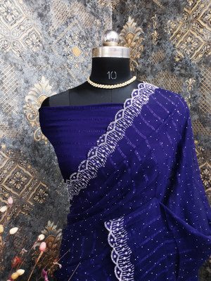 MALAK IMPEX Embellished Daily Wear Chiffon Saree(Multicolor)
