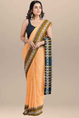 ADbutiq Digital Print Bollywood Handloom Cotton Blend Saree(White)