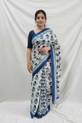 CRAFTWELL Self Design Handloom Pure Cotton Saree(Multicolor)