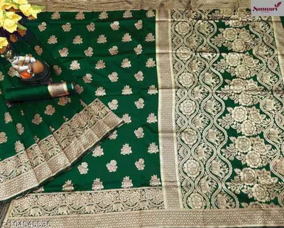 Dhanlaxmi Creation Embellished Banarasi Jacquard Saree(Maroon)