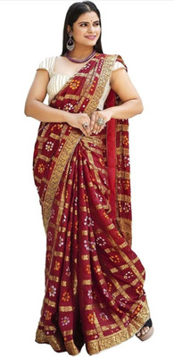 Yogeshoney Woven Bandhani Art Silk Saree(Multicolor)