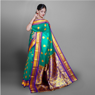 HouseOfCommon Printed Paithani Art Silk Saree(Pack of 2, Multicolor)
