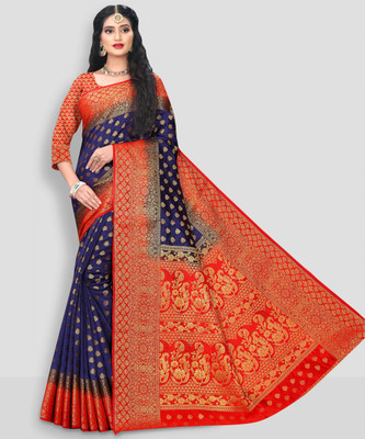 ANISSA SAREE Woven Banarasi Art Silk Saree(Dark Blue)