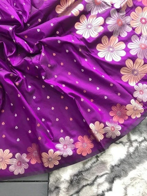 CENTURY CREATION Self Design Banarasi Jacquard Saree(Purple)