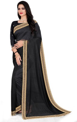 Apnisha Embroidered Bollywood Lycra Blend Saree(Black)