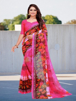 Saadhvi Digital Print Bollywood Georgette Saree(Multicolor)