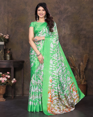 Divastri Printed Bollywood Tussar Silk Saree(Green)