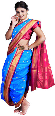 Spewim Woven Paithani Art Silk Saree(Light Blue)