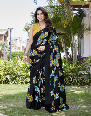 YASHIKA Printed Bollywood Tussar Silk Saree(Blue)