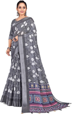 THE PRIVATE LABLE Embroidered Mysore Linen Saree(Multicolor)