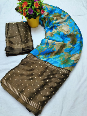 VD PRINTS Printed Leheria Silk Blend Saree(Light Green)