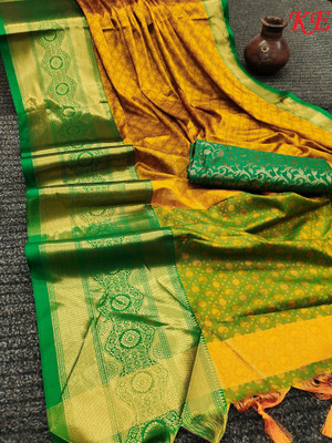 MM VENTURE Self Design Bollywood Cotton Blend Saree(Multicolor)