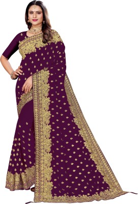 Jeel Fashion Embroidered Bollywood Georgette Saree(Purple)