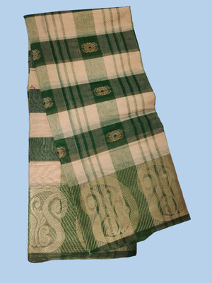 Tm taant saree Self Design Tant Pure Cotton Saree(Green)