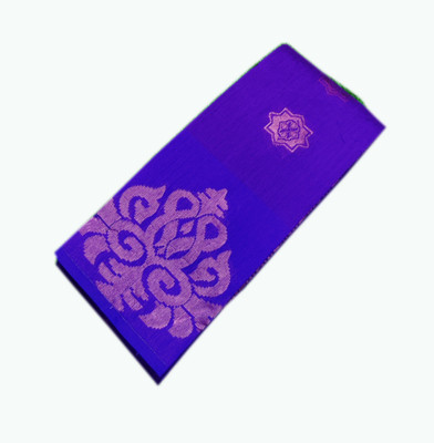 Uniqon Creations Printed Kota Doria Cotton Silk Saree(Dark Blue)