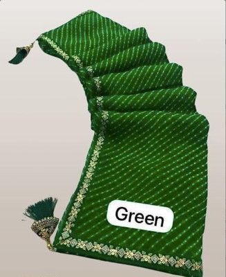 harshit designer Printed Daily Wear Georgette Saree(Multicolor, Green, Dark Green)