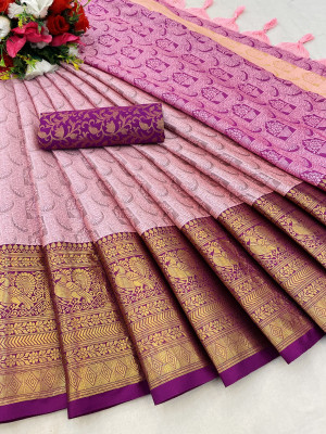 VATRIKA Woven, Temple Border Dharmavaram Pure Silk, Cotton Silk Saree(Pack of 2, Multicolor)