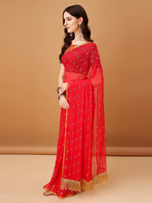 DIVYASHAKTI FASHION Embellished Daily Wear Chiffon Saree(Pink)