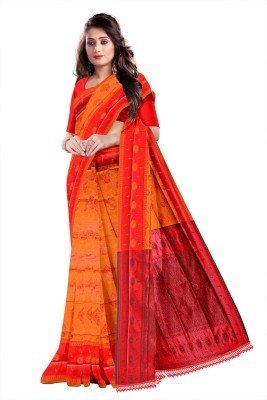 A V M Print Woven Kanjivaram Silk Blend Saree(Multicolor)