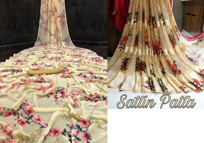 Sita Floral Print Bollywood Georgette Saree(Pack of 2, Yellow)