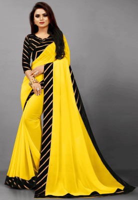 Georgette Saree Striped Bollywood Georgette, Chiffon Saree(Multicolor)