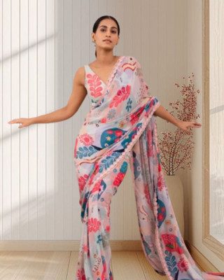 JAYAMENTERPRISE Floral Print Bollywood Georgette Saree(Multicolor)