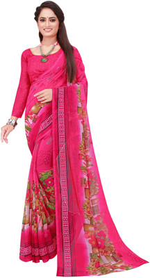 Suntex Printed Bollywood Georgette Saree(Purple)